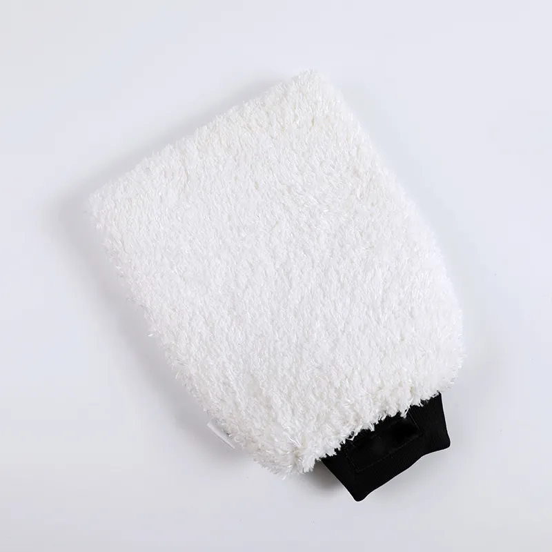 MRTONG Hohe Absorbent Coral fleece Weiß Auto Waschen Mitt Mikrofaser Auto Reinigung Handschuh