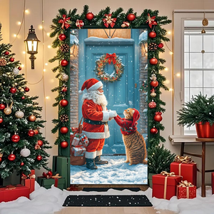 Allegro natale copertura della porta festiva festa atmosfera appesa stoffa decorazione natale cornice della porta <span class=keywords><strong>decorazioni</strong></span> <span class=keywords><strong>per</strong></span> tenda - Product Image 3