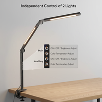 Lampe de table moderne à double source lumineuse avec télécommande, lampe de bureau LED flexible pour l'étude, lampe de lecture électrique simple pour salle de lecture