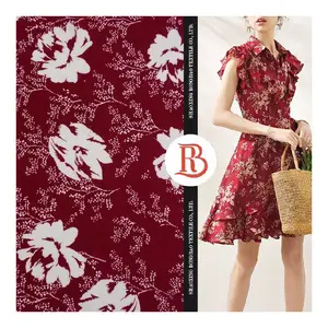 Quick delivery beautiful rayon fabric floral printed rayon viscos fabric for ladies dresses