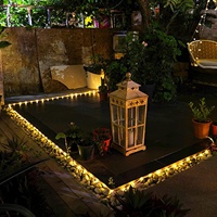 Nouvelles guirlandes lumineuses solaires LED de Noël pour l'extérieur, étanches IP65, avec télécommande, tubes lumineux en fil de cuivre pour la décoration de la cour