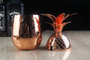 Tasse à ananas hawaïenne royale gobelet bière écologique ananas en laiton massif tasse à boire plaqué taille Standard pour verseur de vin - Product Image 4