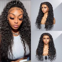 Perruques de Cheveux Humains Ondulés Type « Water Wave » avec Lace Front, Cheveux Vietnamiens, Perruques Tressées Full Lace/Frontal/Closure pour Femmes Noires