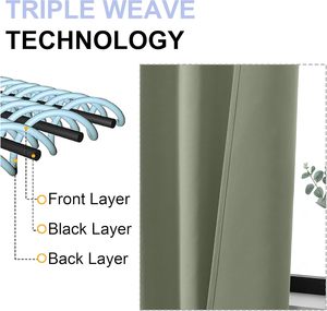 Verde 63 pollici finestre trattamenti solidi termoisolati asta risparmio energetico tasche tende oscuranti 2 pannelli - Product Image 3