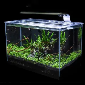 Wholesale led digital glass aquarium fish tank new design safety anti jump aquarium