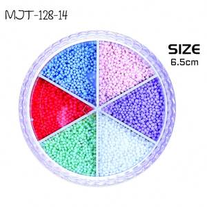 Perles de caviar pour ongles en verre miniatures colorées de 1 mm, minuscules autocollants et décalcomanies pour nail art de couleur <span class=keywords><strong>macaron</strong></span> 3D - Product Image 1