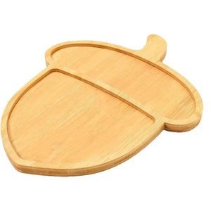 Wooden Leaf Shaped <b>Tray</b> Multi Purpose Divided Serving Plate For Breakfast <b>Tea</b> Snacks Fruit Hotel Use - Product Image 5