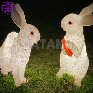 Charming Rabbit Sculpture <b>Light</b> with Fiberglass Resin LED Motif <b>Light</b> for Garden Landscape Decoration and Outdoor Ambience - Product Image 5