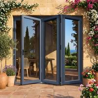 Porte coulissante manuelle en aluminium à rupture de pont thermique isolée, système de cloison en verre pour balcon, terrasse, jardin, entrée