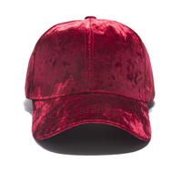 Aangepaste Hoge Kwaliteit Vintage Blank Plain 6 Panel Fluwelen Gebogen Rand Sport Baseball Caps Vader Hoeden Met 3D Borduren Logo gorras