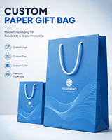 Sacs cadeaux en papier bleu marine de luxe avec poignées en corde à motif soleil doré, logo personnalisé pour les cadeaux d'entreprise, les boutiques de détail