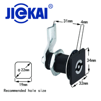 JK623 Serrures à came industrielles en plastique quart de tour 22mm Serrure à clé triangulaire pour armoire
