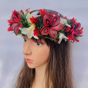 Hawaii Aloha Girl Tiare Fleurs Haku Leis Bandeau Floral Couronne du Nouvel An pour Noël Saint Valentin Nouvel An Chinois - Product Image 5