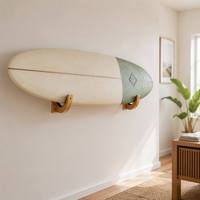 Support mural en bois massif pour planches de surf longues et courtes, rangement et présentation intérieur/extérieur