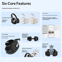 Caméra 8MP à fixation sur casque pour enregistrement photo et vidéo, enregistrement vocal, traduction simultanée, assistant IA, longue autonomie