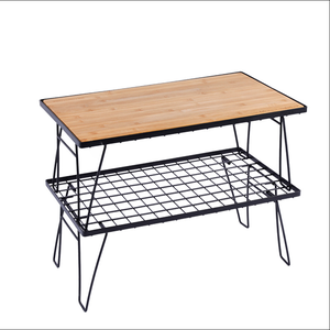 Mesa de Camping Plegable Portátil de Malla de Acero, Mesa Multifuncional para Barbacoa con Tabla de Cocina, Estación de Preparación de Comida al Aire Libre - Product Image 1