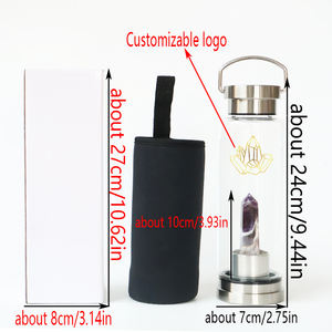 ขวดน้ำแก้วคริสตัลหินบำบัดธรรมชาติขัดเงาขายส่ง สำหรับใส่เครื่องดื่มผสมน้ำอมฤตธีมความรัก - Product Image 2