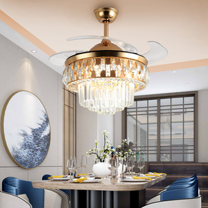 <span class=keywords><strong>Ventilador</strong></span> de techo de cristal de lujo nórdico de 42 pulgadas y 220V, lámpara de araña, fuente de luz LED 2025, Control remoto para decoración del hogar, sala de estar - Product Image 3