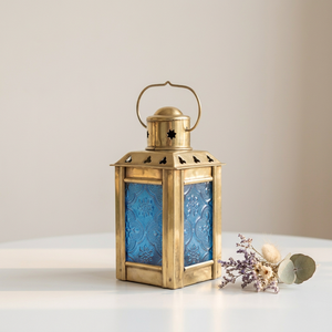 Moroccan <b>Mini</b> Gold Colorful Metal <b>Lanterns</b> Handmade Hanging Home & Wedding Decorations - Product Image 1