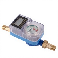 Meter Air Pintar Prabayar Kartu IC Sambungan Berulir Tahan Air Sistem Gesek RF Plug-in Laju Alir 0.03125 M/h Pembayaran Kode QR WeChat