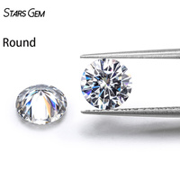 Moissanite pierre D couleur VVS ronde taille brillant moissanites pierres précieuses en vrac coupe à la main pour la fabrication de bijoux