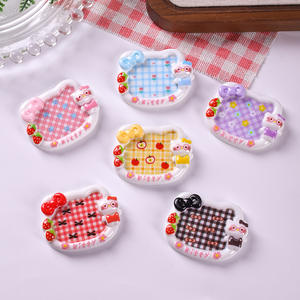 Ornamen Piring Makanan Resin Kartun Kitty Baru 2026, Kerajinan DIY, Gantungan Kunci, Hadiah Kecil, Dekorasi Rumah Boneka, Aksesoris Casing Ponsel, Dekorasi Casing iPad - Product Image 2