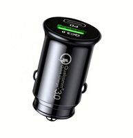 Chargeur de voiture portable mini 20W Type-C PD, charge rapide pour téléphone portable, 5V/3A 9V/2A 12V/1.5A USB-C QC3.0, adaptateur de charge rapide pour voiture