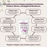 Poudre de peptides de collagène multi-spectre avec vitamine C et acide hyaluronique pour la santé de la peau et le soutien osseux OEM