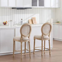 Ensemble de 2 chaises de salle à manger rétro françaises de luxe, rembourrées en tissu, pour la maison, la cuisine, le café