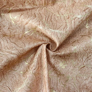 Tissu en velours sergé uni teint, imprimé feuille d'or de luxe, résistant aux déchirures, pour vêtements et robes - Product Image 4