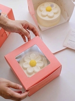 Boîte à pâtisserie en carton blanc personnalisée avec logo pour gâteaux, biscuits, macarons, beignets, emballage en carton épais avec fenêtre