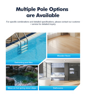 Nettoyeur de piscine en fibre de verre à haute efficacité MORRU en acier inoxydable avec dos en aluminium poli et bande de protection en PP