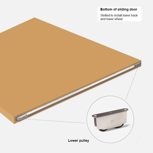 <span class=keywords><strong>Bypass</strong></span> ẩn tủ quần áo bánh xe rắn gỗ song phương đệm treo Alu đôi ròng rọc theo dõi ma trượt cửa Phụ kiện phần cứng - Product Image 4