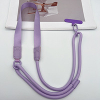 Cordon universel réglable en polyester pour téléphone portable, à porter en bandoulière ou autour du cou, avec patch de fixation pour iPhone, pour une utilisation comme chaîne de téléphone.