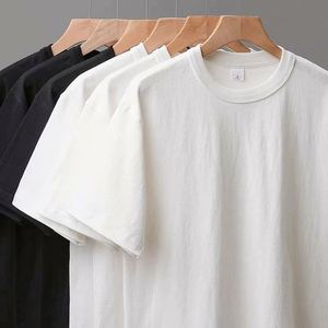 High Quality Cotton Plain Blank Crewneck Embroidered Logo 200g 220g 240g T <b>Shirt</b> Heavy Cotton Men Tshirt - Product Image 5