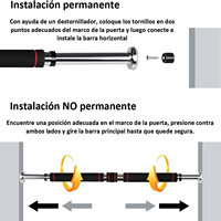 Barre de traction portable en acier noir EIGFOH, robuste, avec poignée antidérapante pour l'entraînement physique en intérieur