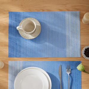 Set de table carré bleu minimaliste japonais, anti-brûlure, isolant thermique, pour la maison et l'hôtel - Product Image 2