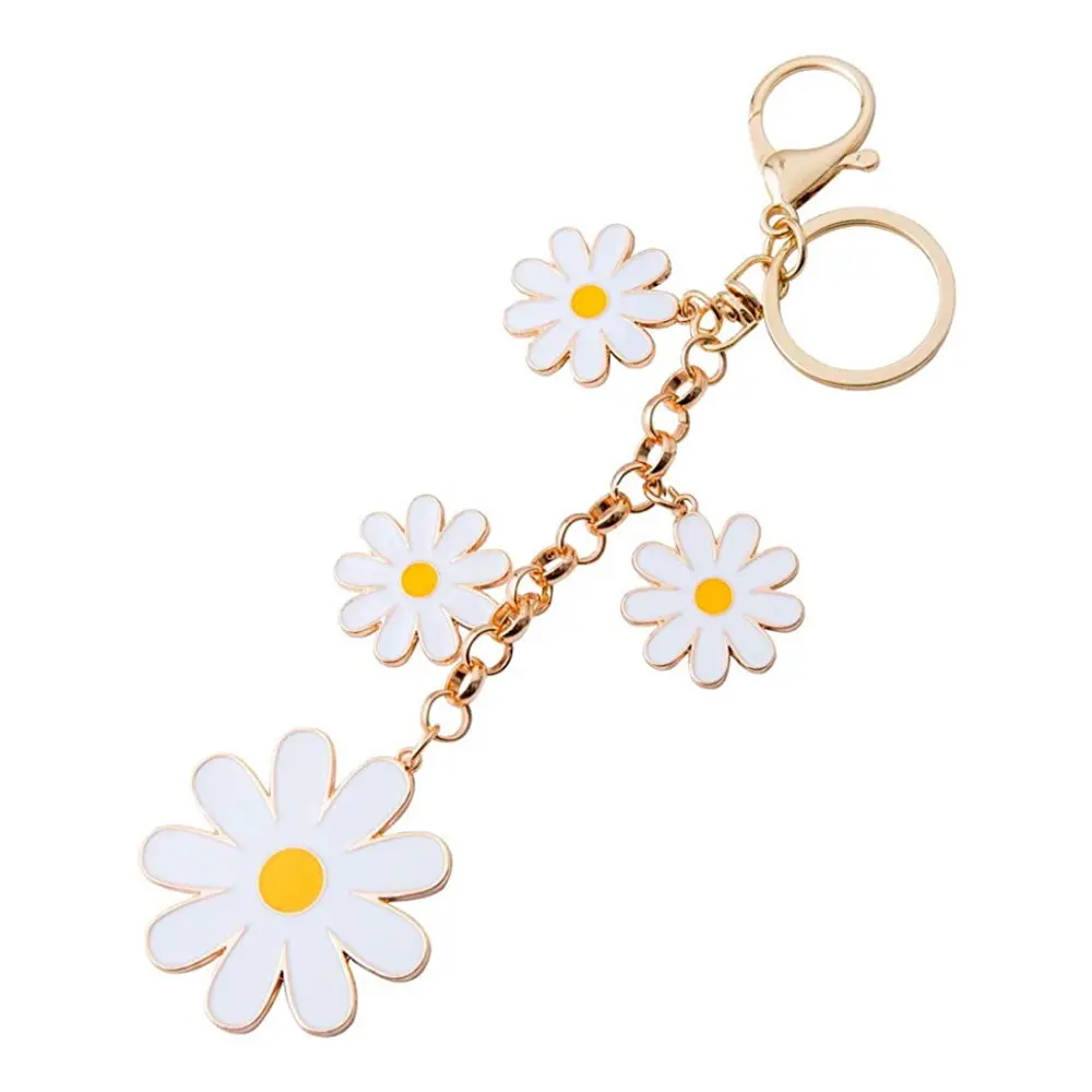 Custom Key chain Gift Women's Flower Backpack Charms Enamel Keychain Purse Accessories