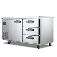 Équipement de cuisine industrielle pour restaurant, acier inoxydable 304/201, comptoir de bar, réfrigérateur, établi, refroidisseur, réfrigérateur