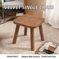 Fauteuil individuel confortable en velours, style moderne du milieu du siècle, avec 1 coussin, pieds en bois, écologique, pour salon, chambre, bureau