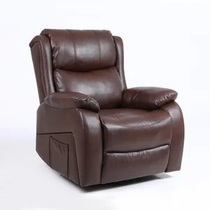 Wohnzimmermöbel Heim Deko Leder Air Liegestuhl Sofa Stuhl manuell verstellbarer Schaukel-Schwenkstuhl