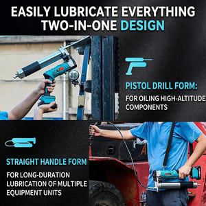 Pistola de Grasa Eléctrica Inalámbrica de 12000 PSI de Alta Presión, con Batería de Litio, Rotación Automática, Doble Propósito y Luz LED - Product Image 2
