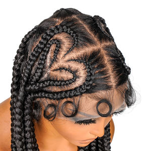 SuperNova 경량 편안한 보헤미안 박스 브레이드 전체 레이스 하트 모양 가발 투명 레이스 접착제 없음 자연 룩 - Product Image 6