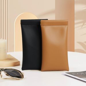 Soft PU Leather Eyeglass <b>Case</b> Travel Large Sunglasses Pouch Auto-closure Portable Reading <b>Glasses</b> Bag - Product Image 4