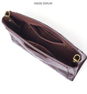 Bolso de Hombro Cruzado Cuadrado Mediano de Cuero Genuino para Mujer de Fábrica Directa, Gran Capacidad - Product Image 3