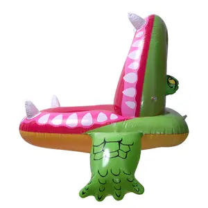 B01聚氯乙烯充气鳄鱼游泳池漂浮充气鲨鱼游泳圈成人动物造型水上派对玩具