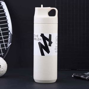 316 Stainless Steel Insulated Water Bottle Pop-Up Lid Portable Thermal Bottle <b>Large</b> Capacity Food Grade Travel Mug - Product Image 2