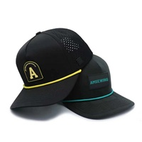 Gorra Deportiva de Golf Unisex Personalizada de 5 Paneles, Parche de PVC de Alta Calidad, Transpirable, Impermeable, con Patrón Impreso y Orificios Cortados con Láser