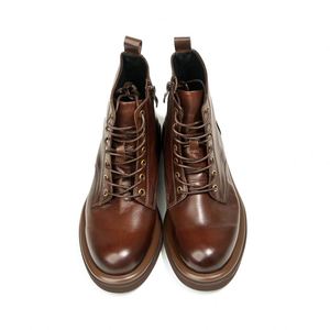 Botas de Piel con Cordones Chelsea para Hombre, Primavera, Verano, Otoño, Invierno, Estilo Vintage, Suaves y Transpirables, Color Sólido, Botines Modernos - Product Image 1