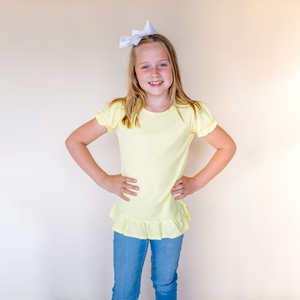 Ropa Personalizada, Camiseta de Manga Corta para Niñas, Camiseta de Verano de Algodón con Mangas Abullonadas para Niñas, Ropa de Verano para Bebés - Product Image 6